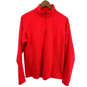 The North Face Womens Polartec Classic 1/4 Zip Fleece Pullover Neon Pink Large L
